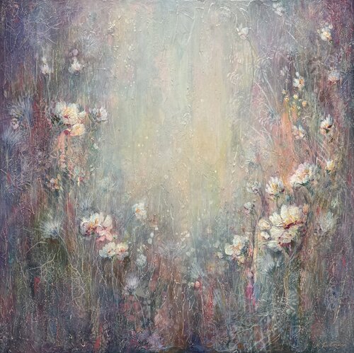 Veiled Bloom - from the series "Hidden Gardens" by Maria Dilmann, 絵画 for Sale on Singulart