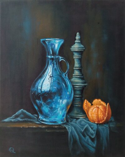 "Still Life with Mandarin" de Oleg Ryzhkov, Pintura a la venta en Singulart