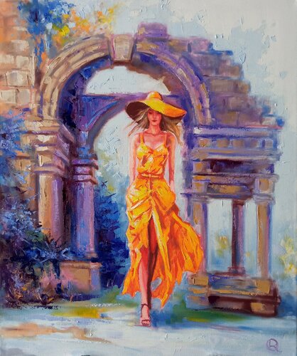 "Girl in yellow" de Oleg Ryzhkov, Pintura a la venta en Singulart