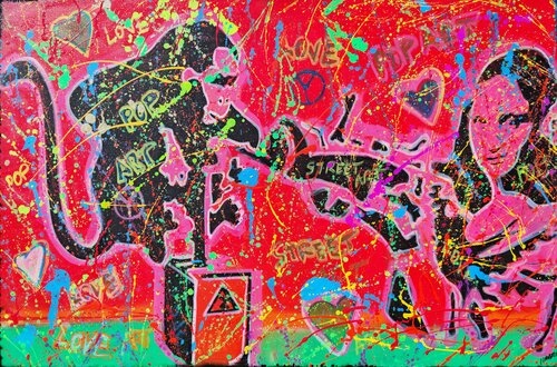Ironic duo pop di Joan Llaverias, Pittura in vendita su Singulart