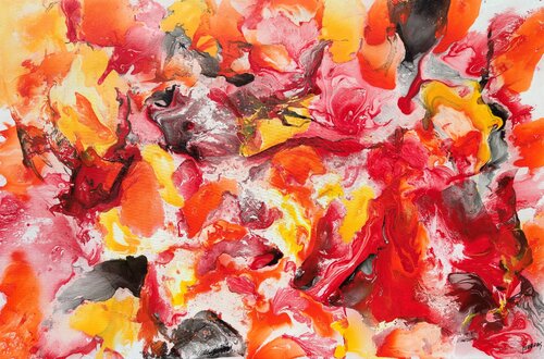 Organic oriental rojo par Joan Llaverias, Peinture en vente sur Singulart