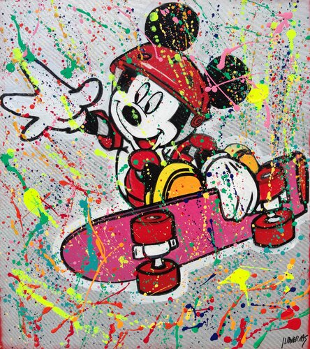 Mickey pop skate par Joan Llaverias, Peinture en vente sur Singulart