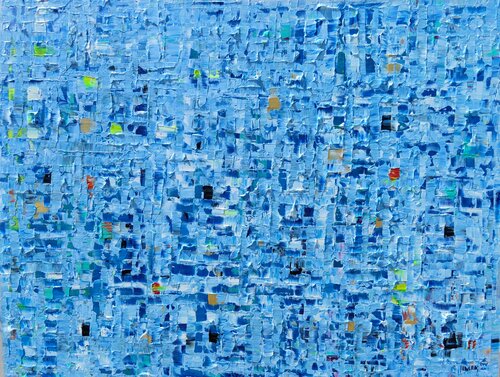 Urban texture azul cyan van Joan Llaverias, Schilderij te koop op Singulart