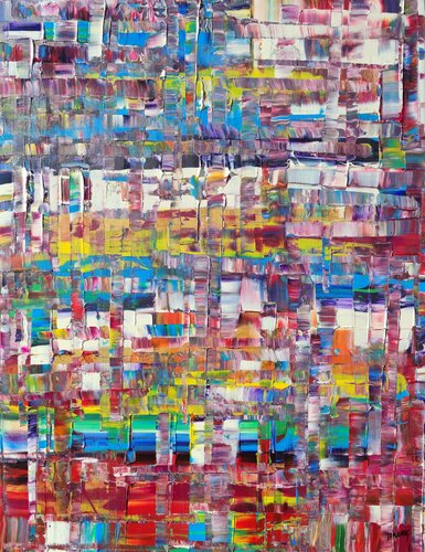 Urban curve granate di Joan Llaverias, Pittura in vendita su Singulart