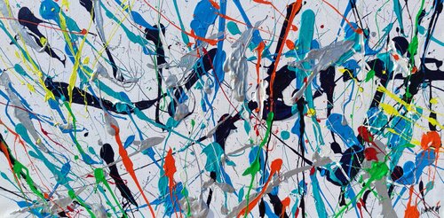 Dripping pop azul by Joan Llaverias, Painting for Sale on Singulart