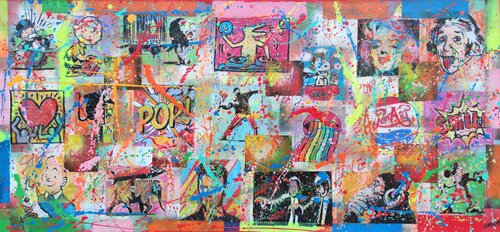 Pop geometric orange loco di Joan Llaverias, Pittura in vendita su Singulart