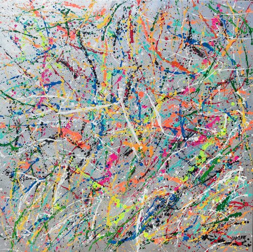 Dripping silver 6 van Joan Llaverias, Schilderij te koop op Singulart