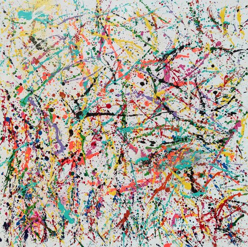 Dripping turquesa by Joan Llaverias, Painting for Sale on Singulart