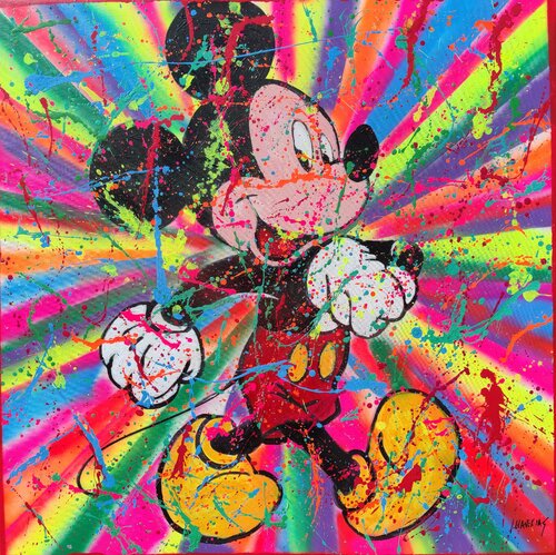 Mickey pop zen fluo 1 de Joan Llaverias, Pintura a la venta en Singulart