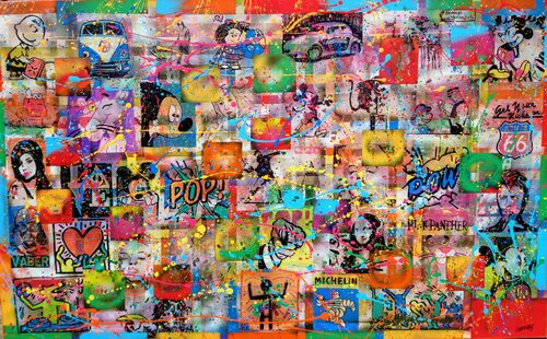 Route 66 pop di Joan Llaverias, Pittura in vendita su Singulart