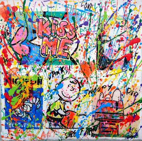 Charlie and Snoopy pop di Joan Llaverias, Pittura in vendita su Singulart