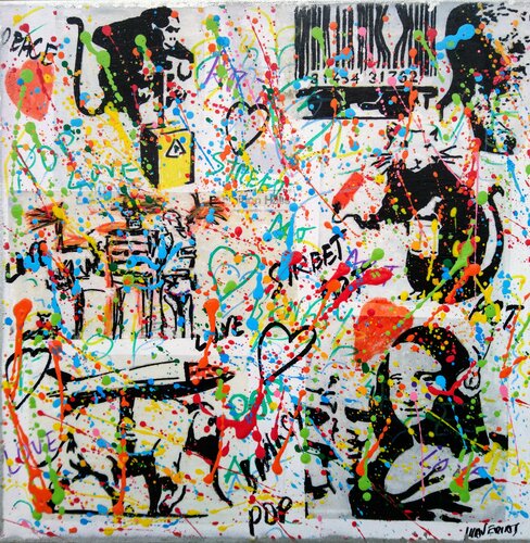 Gioconda 6 Banksys pop di Joan Llaverias, Pittura in vendita su Singulart