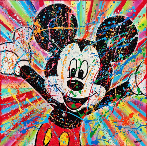 Mickey pop feliz par Joan Llaverias, Peinture en vente sur Singulart