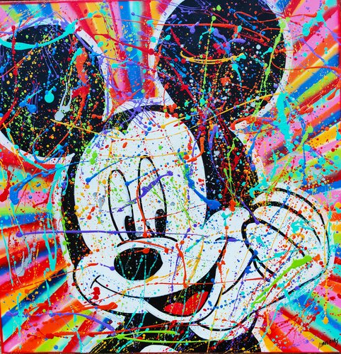 Mickey Happy pop par Joan Llaverias, Peinture en vente sur Singulart