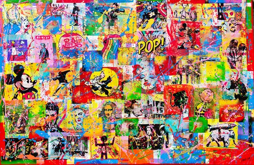 Super gold pop par Joan Llaverias, Peinture en vente sur Singulart