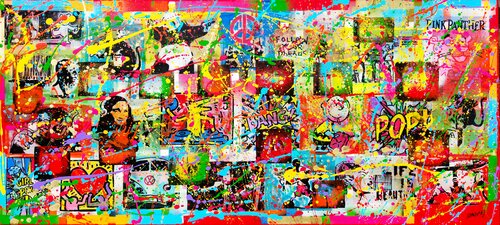 Super gold pop mixed van Joan Llaverias, Schilderij te koop op Singulart