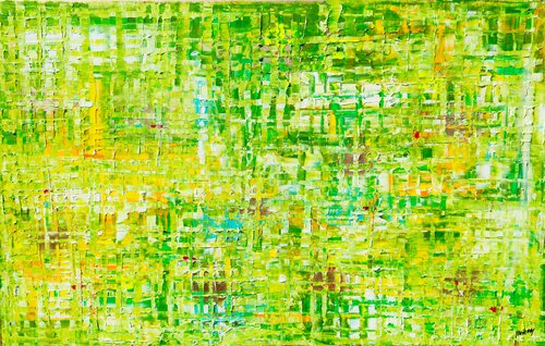 Urban gold verdes van Joan Llaverias, Schilderij te koop op Singulart