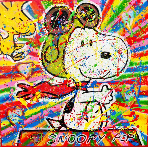 Snoopy pop fly van Joan Llaverias, Schilderij te koop op Singulart