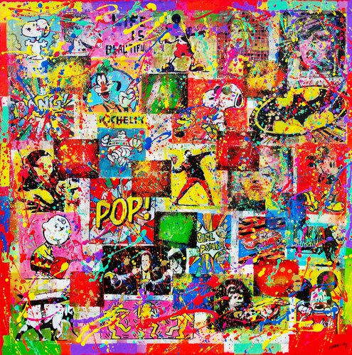 Girl  power pop gold van Joan Llaverias, Schilderij te koop op Singulart