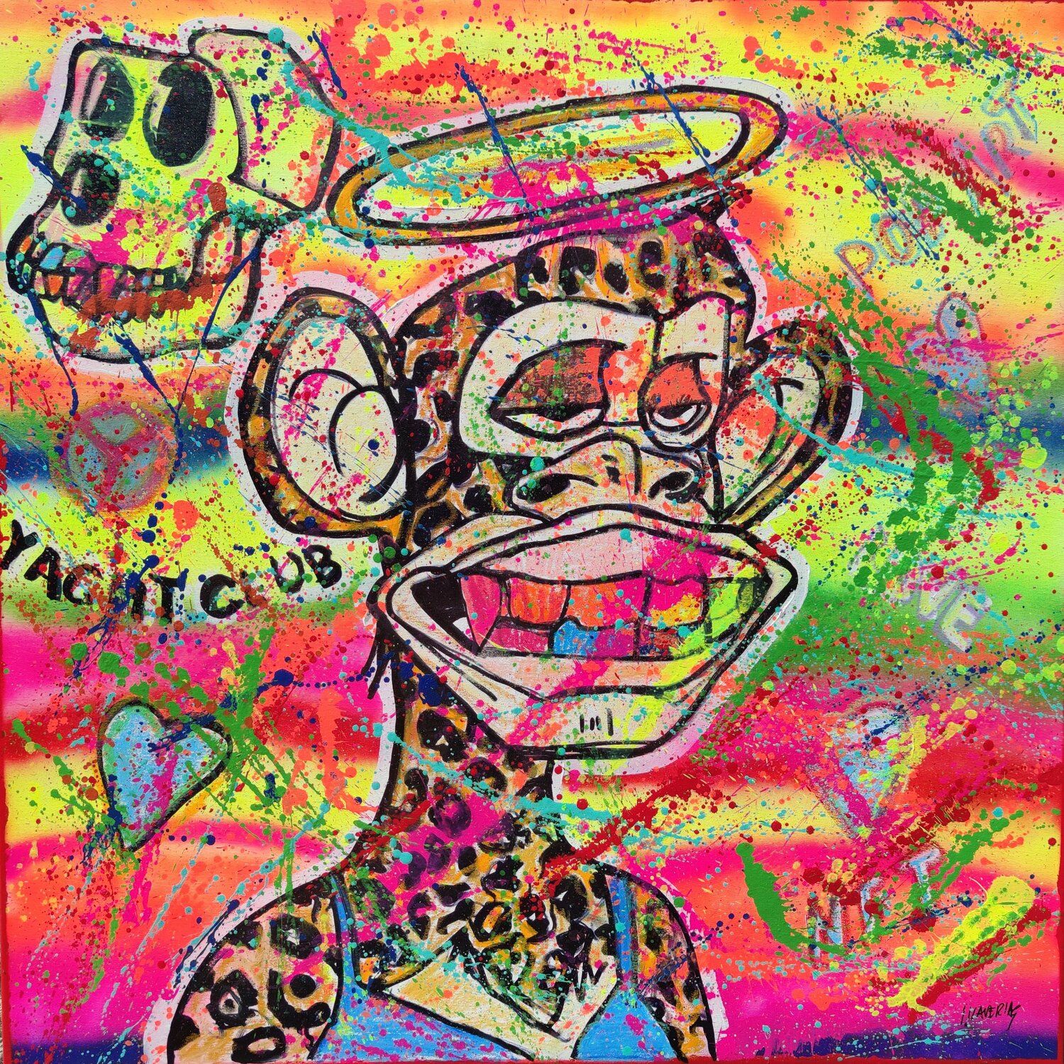 Yacht club dripping pop Joan Llaverias Originalgemälde zu verkaufen