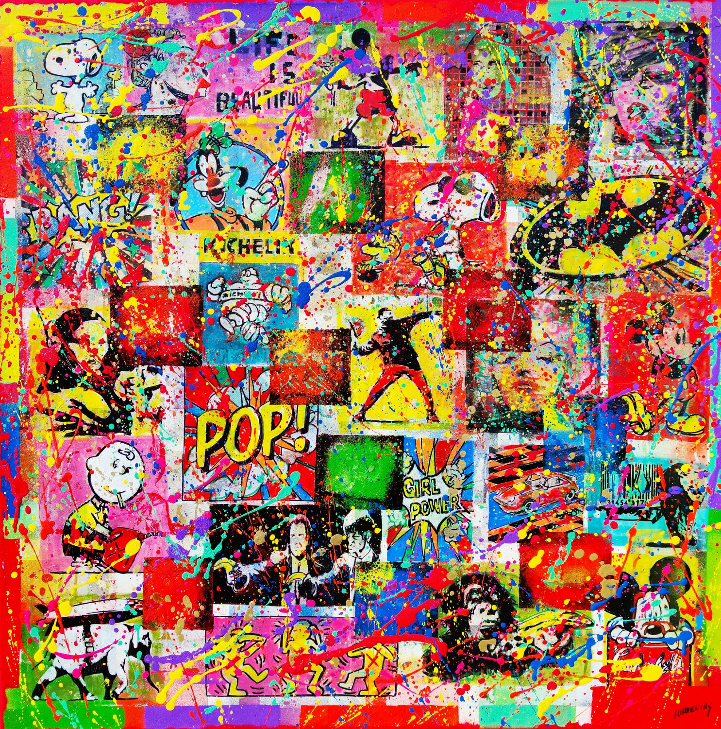 Girl  power pop gold Joan Llaverias Originalgemälde zu verkaufen