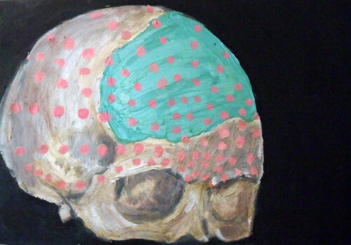 Pink Skull di Johann Groebner, Pittura in vendita su Singulart