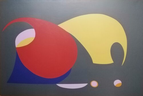 GRACCHIANDO INSIEME AL ROSPO DEL MIO LAGHETTO van Denise Mastel, Schilderij te koop op Singulart