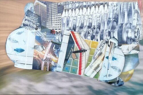 578-II-    07  - VOLO - PARAPENDIO   -COLLAGE by Denise Mastel, Digital for Sale on Singulart