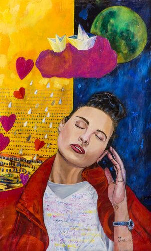contemplate, imagine and believe par Younes SARI, Peinture en vente sur Singulart