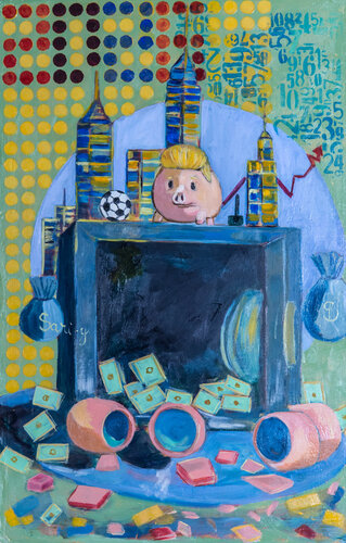 the thief of the green leaf by Younes SARI, Painting for Sale on Singulart