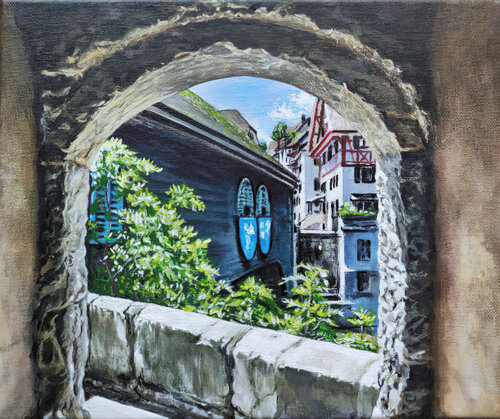 Stadtbild "Baden " van Janina Rudenko, Schilderij te koop op Singulart