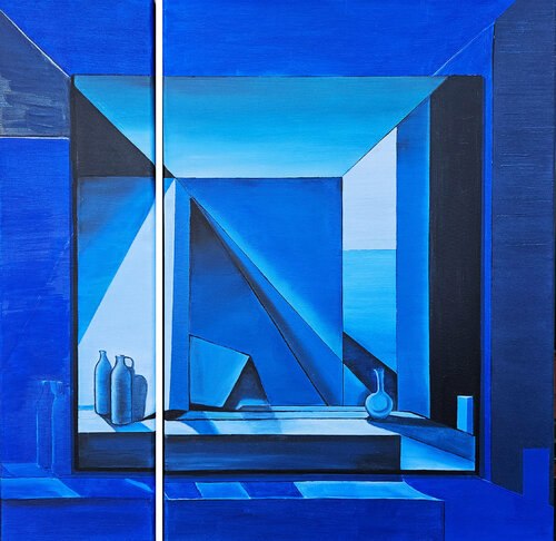 Primary blue par Alida Velea, Peinture en vente sur Singulart