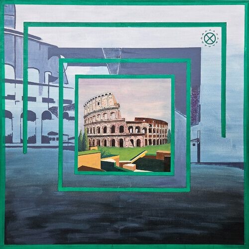 The eternal amphitheater par Alida Velea, Peinture en vente sur Singulart