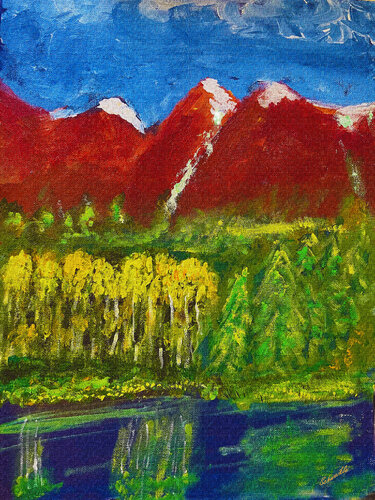 Purgatory Lake & Needles Peaks San Juan Mountains Colorado von Tony Schweikle, Malerei kaufen auf Singulart
