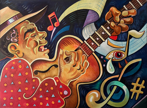 Blues Player von Ron Oden, Malerei kaufen auf Singulart