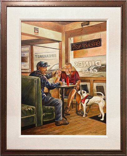 White Dog van Ron Oden, Schilderij te koop op Singulart