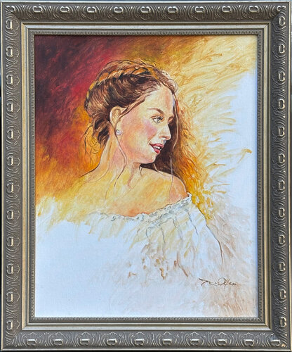 Renaissance Maiden (Oil Sketch on Canvas Board) di Ron Oden, Pittura in vendita su Singulart