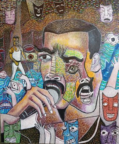 Show must go on di Eric Cospi Spiliotopoulos, Pittura in vendita su Singulart