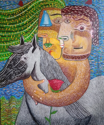 Love and horse di Eric Cospi Spiliotopoulos, Pittura in vendita su Singulart