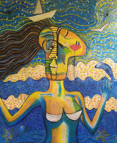 Games with the sea par Eric Cospi Spiliotopoulos, Peinture en vente sur Singulart