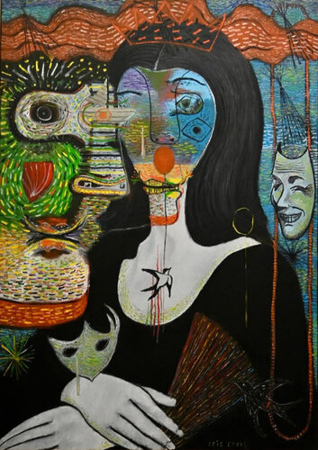 Behind the masks di Eric Cospi Spiliotopoulos, Pittura in vendita su Singulart