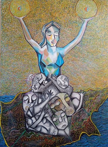 Methexis of Cyprus di Eric Cospi Spiliotopoulos, Pittura in vendita su Singulart
