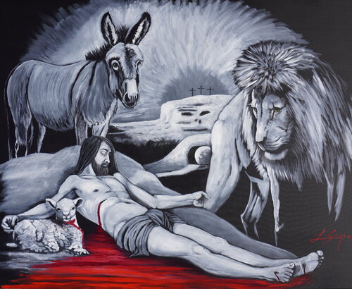 Good Friday - Prophet, Priest, and King van Lindsay Siemers, Schilderij te koop op Singulart