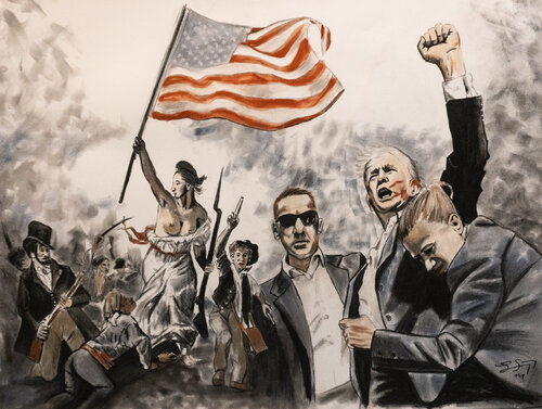 Fighting for Liberty di Lindsay Siemers, Pittura in vendita su Singulart