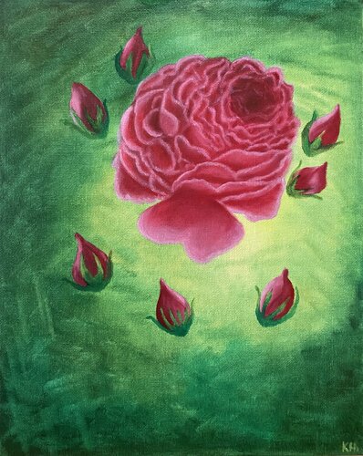 Flying rose van Kamila Hyo, Schilderij te koop op Singulart