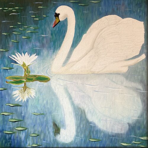 Swan lake van Kamila Hyo, Schilderij te koop op Singulart