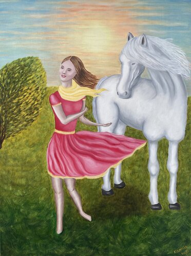 In the wind van Kamila Hyo, Schilderij te koop op Singulart