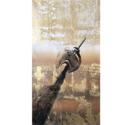 Berliner Fernsehturm 8 Golden View by Jürgen Deimann, Painting for Sale on Singulart