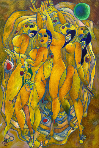 Flowering Age (large hand signed serigraph on canvas) von Jiang Tiefeng, Druck kaufen auf Singulart