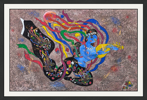 Dance with Pipa (huge framed original painting on rice paper) by Jiang Tiefeng, Painting for Sale on Singulart